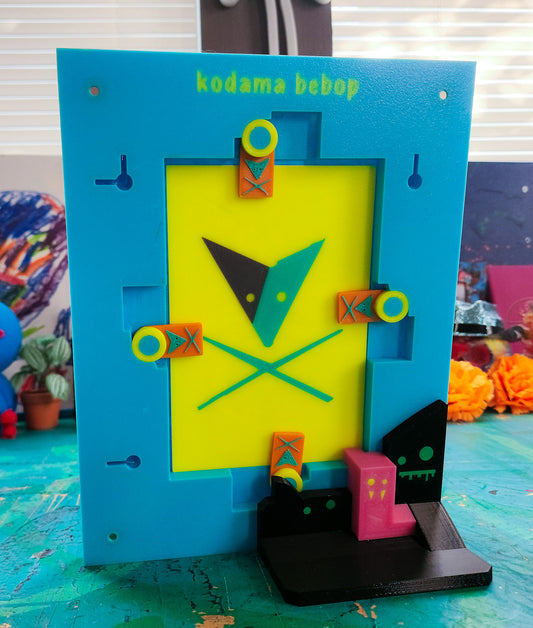 Korok Frame - Marigold Edition - Blue flowers, Pink face, Yellow Dots