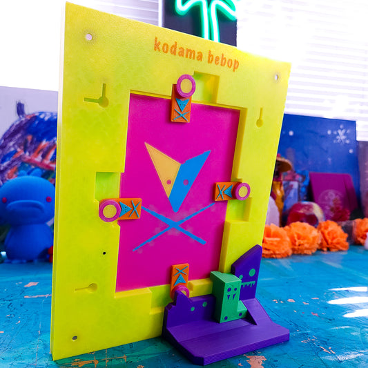 Korok Frame - Marigold Edition - Yellow flowers on LIGHT Blue face and orange dots