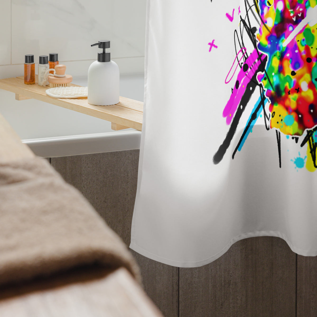 "Two Strangers, Turning into Dust" Edition - KB Fine(ish) Art Shower Curtain