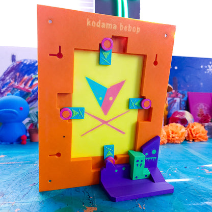 Korok Frame - Marigold Edition - Orange Flowers, LIGHT Blue face, Yellow Dots