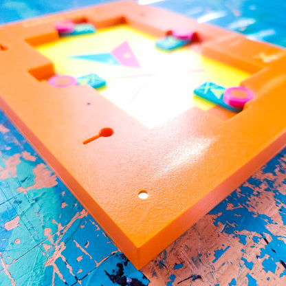 Korok Frame - Marigold Edition - Orange Flowers, LIGHT Blue face, Yellow Dots