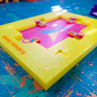 Korok Frame - Marigold Edition - Yellow flowers on LIGHT Blue face and orange dots