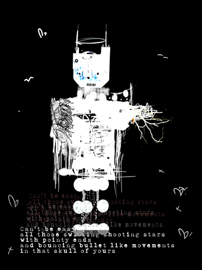 Shooting Stars in Skull Lit Skies - Kb Tee Hoodie