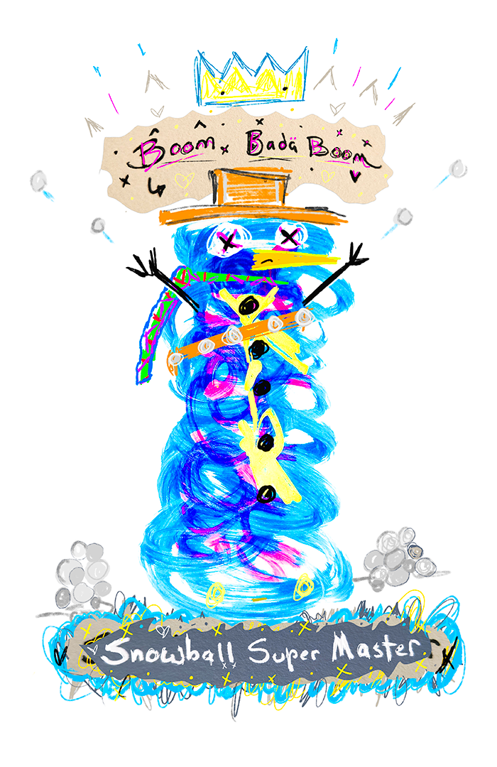 "Snowball Super Master" kB Kid's Hoodies