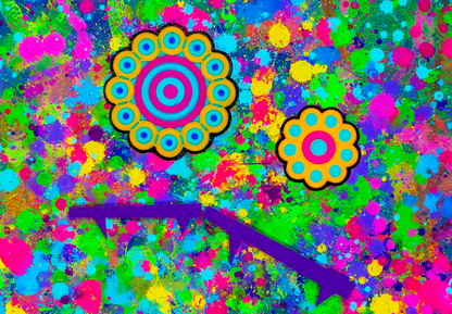 Flower Boing - Kodama Bebop Analog Original Painting