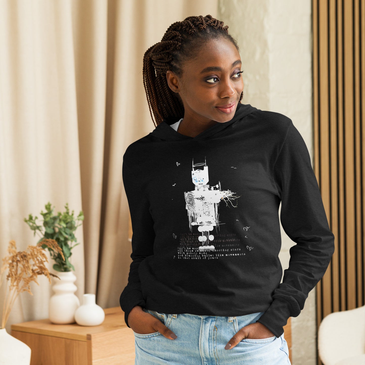 Shooting Stars in Skull Lit Skies - Kb Tee Hoodie